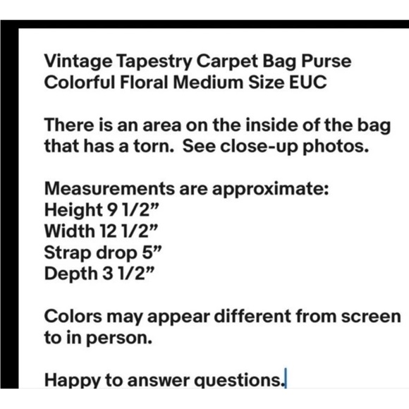 Tapestry Vintage Carpet Bag Purse Colorful Floral Medium Size EUC - Picture 2 of 14